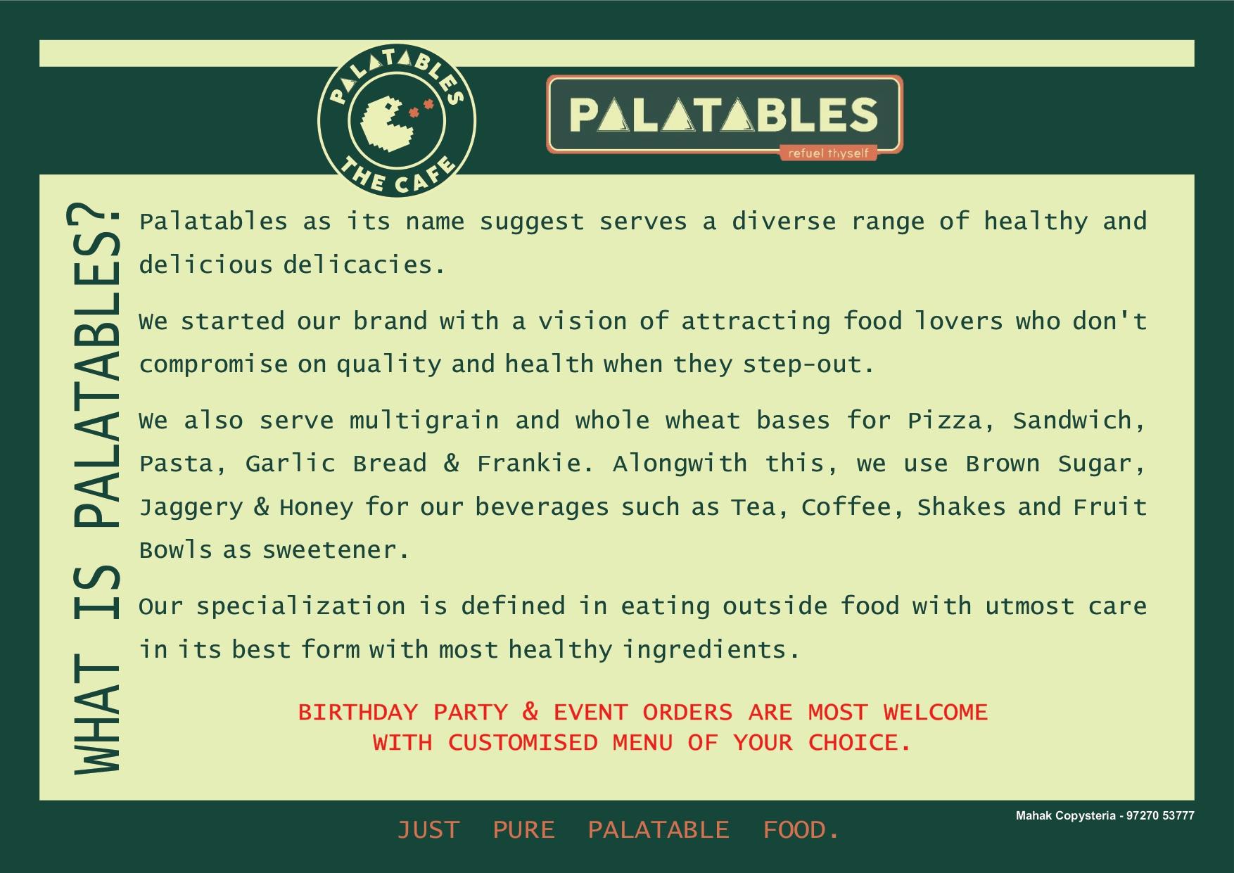 Palatables - Bhat