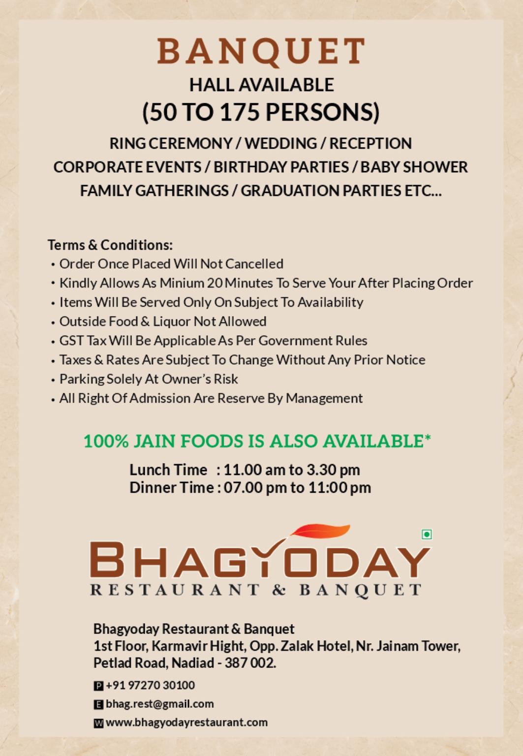 Bhagyoday Restaurant - Petlad Road
